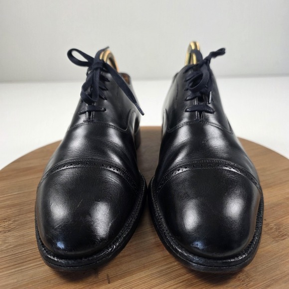 Brooks Brothers Shoes Mens Size 7.5 D Black Leather Cap Toe Oxford Made England main image 9